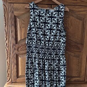 Floral Sleeveless Black and White Dress